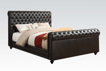 Norris 24370 Upholstered Bed in Espresso PU by Acme [AMB-24370 Norris]