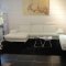 White Full Italian Leather Modern Sectional Sofa w/Ottoman