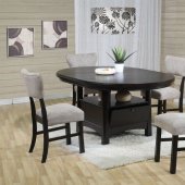 Black Finish Dinette With Oak Veneer Top w/Storage Drawer