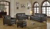 Leather Italia Fletcher Sofa & Loveseat Set- Charcoal w/Options