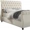 Dakota Bed in Cream Velvet Fabric by Meridian w/Options