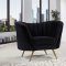 Margo Sofa 622 in Black Velvet Fabric by Meridian w/Options