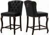 Suri Counter Stool 773 Set of 2 Black Velvet Fabric by Meridian