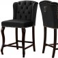 Suri Counter Stool 773 Set of 2 Black Velvet Fabric by Meridian