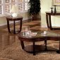 Crystal Falls Coffee & 2 End Tables Set CM4336 in Dark Cherry