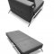 Cubed Convertible Sofa Bed Black Leatherette by Innovation