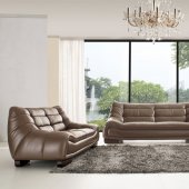 6073 Sofa in Brown Leather by ESF w/Optional Loveseat & Chair