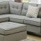 F6998 Sectional Sofa in Light Gray Fabric w/ Ottoman by Boss