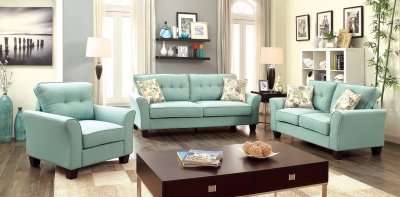 Claire CM6266BL Sofa in Blue Fabric w/Options