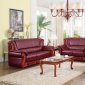 Bella 632 Sofa in Burgundy Bonded Leather w/Optional Items