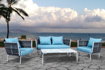 Spencer Outdoor Patio Loveseat in Grey by LeisureMod w/Options [LMOUT-SL64GR Spencer Grey]