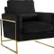 Mila Sofa 678 in Black Velvet Fabric by Meridian w/Options