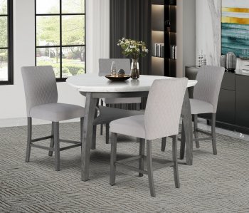 D8192BT Dining Room Set by Global w/Triangle Marble Top Table [GFDS-D8192BT]