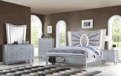 B235 Bedroom Set 5Pc in Gray by FDF