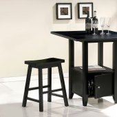 Black Finish Contemporary Counter Height Dinette w/Storage Table