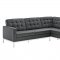 Loft L-Shaped Sectional Sofa in Dark Gray Fabric by Modway