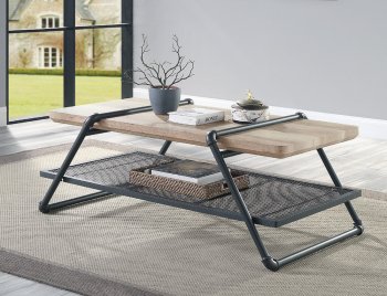 Brantley Coffee Table LV00430 in Oak & Sandy Gray by Acme [AMCT-LV00430 Brantley]