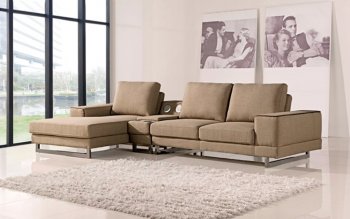 1374 Adele Sectional Sofa in Beige Fabric by At Home USA [AHUSS-1374- Adele]