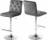 Contempo Bar Stool 711 Set of 4 Grey Velvet Fabric by Meridian