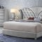 Alana Bedroom Set 5Pc in Silver Velvet Fabric