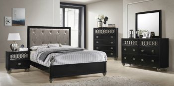 Ulrik 5Pc Bedroom Set 27070 in Black & Silver by Acme w/Options [AMBS-27070-Ulrik]