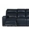 Santana Power Motion Sofa in Navy Leather Match by Klaussner