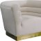 Bellini Sofa 669 in Cream Velvet Fabric by Meridian w/Options