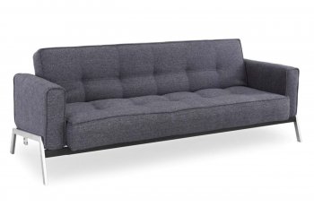 Charcoal Grey Fabric Modern Convertible Sofa Bed w/Chrome Legs [LSSB-Bonn]