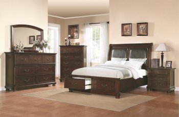 200830 Hannah Bedroom in Brown Cherry by Coaster w/Options [CRBS-200830 Hannah]