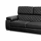 Black Bonded Leather Modern Coco Sofa w/Optional Loveseat