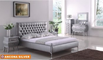 Ancona Bedroom in Silver Tone by American Eagle w/Options [AEBS-Ancona Silver]