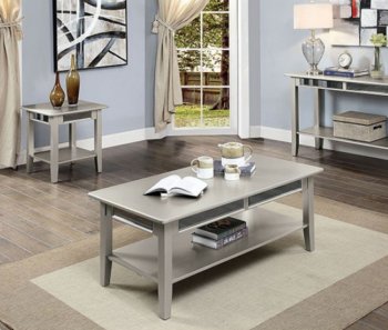 Celestine 3Pc Coffee & End Table Set CM4347 in Silver w/Options [FACT-CM4347-Celestine]