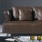 Brown Bonded Leather Modern Sectional Sofa w/Steel Legs