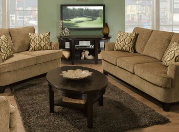 Camel Bark Fabric Modern Sofa & Loveseat Set w/Options [AFS-3950-Bark]