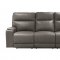 Santana Power Motion Sofa in Gray Leather Match by Klaussner