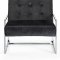 Alexis Accent Chair 522 in Black Velvet Fabric by Meridian