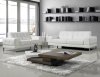 J&M Modern Manhattan Leather Sofa in White or Black