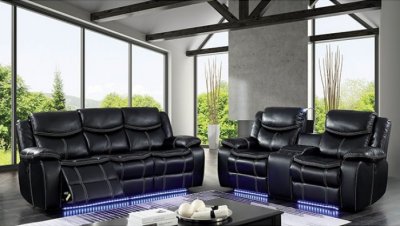 Sirius Power Motion Sofa CM6567 in Black Leatherette w/Options