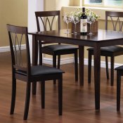 Dark Brown Contemporary 5 Pc Dinette W/Metal Back Frame Chairs