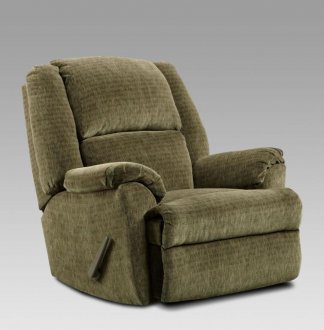 Sage Fabric Modern Elegant Chaise Rocker Recliner