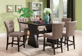 Effie Counter Height Table 5Pc Set by Acme w/Light Brown Chairs [AMDS-71520-71526 Effie]