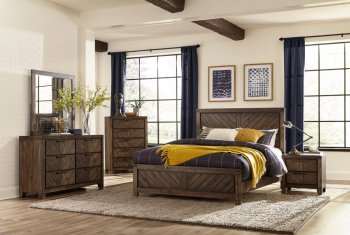 Parnell 5Pc Bedroom Set 1648 in Rustic Cherry by Homelegance [HEBS-1648-Parnell]