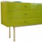 Green High Gloss Lacquer Finish Modern Buffet w/Metal Legs