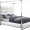 Encore Bed in White Faux Leather by Meridian w/Options