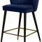 Cassie Counter Stool 793 Set of 2 Navy Velvet Fabric - Meridian