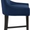 Demi Counter Stool 724 Set of 2 Navy Velvet Fabric by Meridian