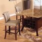 Cherry Wooden Modern Bar Table W/Mixed Beige Faux Marble Top