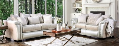 Benigno Sofa SM6411 in Pearl Leatherette w/Options