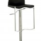 Black Vinyl Seat w/Stainless Base Set of 2 Swivel Barstools