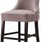 Hannah Counter Stool 775 Set of 2 Pink Velvet Fabric - Meridian